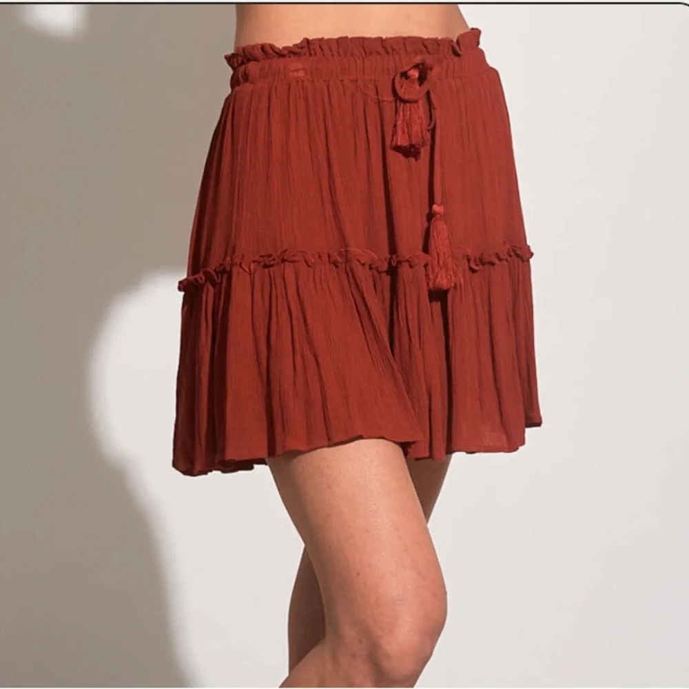 Elan Ruffle Mini Skirt - Picture 1 of 6